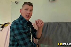 sofia lee and aaeysha are sharing thomas j's big cock in a horny group session with handcuffs and blowjobs.