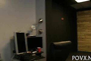 Teen enjoys oral blowjob in relaxing shower POV