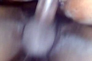 watch this ebony babe squirt on my big black cock