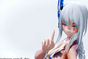 a kawaii girl strikes in a micro bikini by the sea breeze