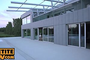 watching pov as petite 18+ nesty grinds her tight pussy