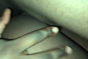 Intense cumshot from black girl’s side fuck