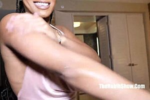 Tight fat ass ebony amateur gets her hairy pussy licked and slammed deep in the throat by a big black cock