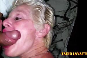 old lady casually gives blowjob under the viaduct