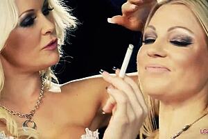 Sensual smoking: There is a fetish of cigarette European lesbians