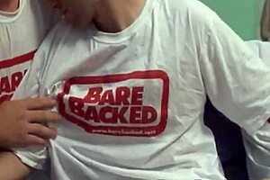 Hardcore gay bareback threesome asshole pounding