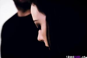 Brunette teen 18+ whitney wright slobbers on two hard cocks giving sloppy blowjobs