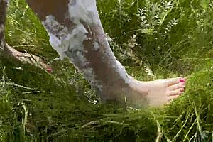 Foam feet fetish fun!