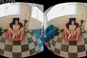 hotie yanks ryanne squirts hard with her vibrator, big tits bouncing