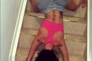 Kara Chase twerks her flexible ass while Rich Kimble toes up her sexy teen body