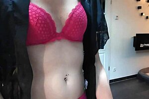 Caliiie Cooking and Stripping in Kitchen