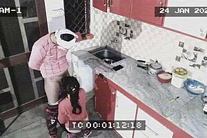 owner says, 'maid, suck it in the kitchen while we get caught'