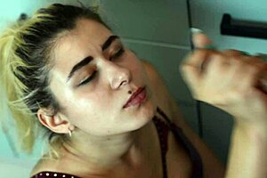 Blonde Teen Sucks Cock Intensely In Kitchen