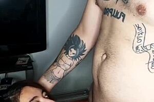 cute teen eagerly sucking cock