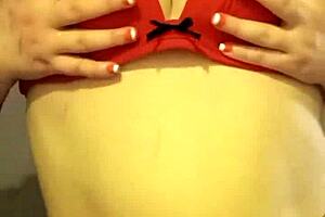 White crop top big tit groping for members