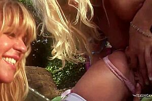 Three Blonde Babes In Stockings And Fairy Dresses Head To The Park For Blowjobs, Bent Over Sex, Masturbation, And Cock Play