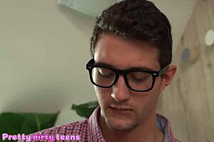 Cute babe delivers intense POV blowjob before rough sofa pounding