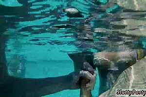 College amateurs fuck hard at summer pool party webcam group session