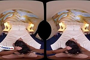 Blonde co-eds ava haley and paris engage in group play with tas