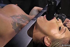 Blonde Hottie Bound in Device Bondage