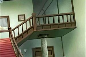 anime girl rides in outdoor cartoon