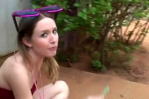 kitty karsen licks ass while nude, showing natural tits