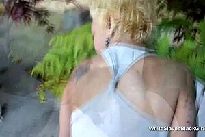 Guy Pleases Black Mistress Orally in Bondage