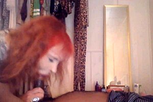 Transsexual Shemale Orally Devours Big Black Cock