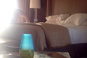trimmed video of chubby wife in hotel setting