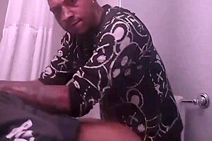 Bathroom Bareback: Cumming Hard from Behind Black on Bare
