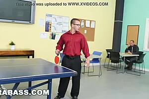 office workers practice cpr and play naked ping pong