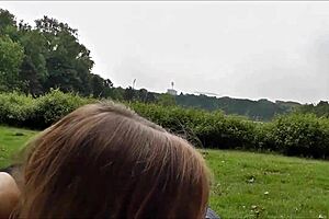 Hot Teen In Park Gives Secret Blowjob Under Skirt.