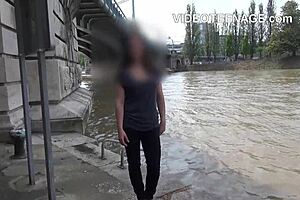 Big tits 18-year-old brunette in first porn casting