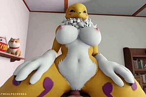 Renamon Rides in Cowgirl Position POV