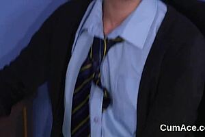 Oh, that flirty idol gulping every drop of cum on her face!