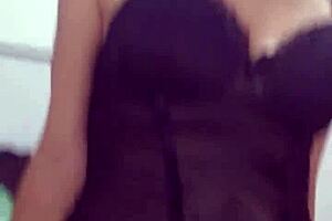 Wife In Lingerie SITS Nicely And TAKES CUM In Mouth