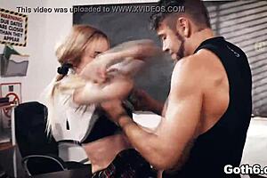 horny aiden ashley fingers pussy under desk in class