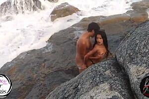 Latina Brunette With Small Tits Fucks Big Cock In Public Outdoor