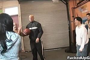 eva angelina sucking in gangbang?