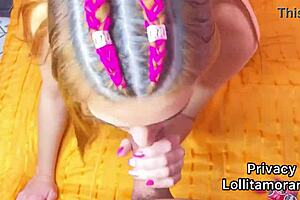 i gived that redhead a blowjob and she got cum on her face