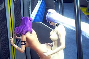 lol kda hentai - evelynn futa & kaisa jerkoff fucking?