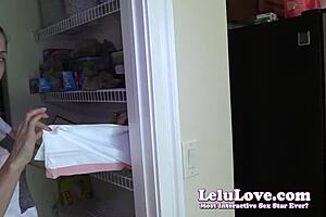 fetish girl sucks on trash can