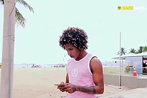 African Guy Bareback Assfucks Amateur on Beach with Monster Cock