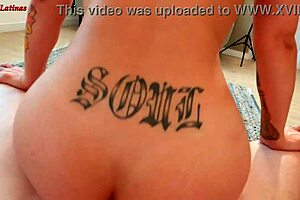 Blue-haired Latina teen Maria intensely sucks my big cock in passionate blowjob session