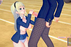 hey, blonde busty jk yuki gets her tits rubbed in hentai game 😏