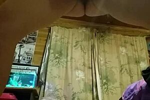 playing with dildo at friend's place, might get caught 😏