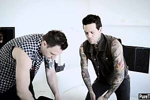 Petite teen 18+ trades virginity for nerdy boyfriend's safety