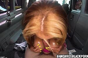 Busty Alyson Mystery Gets Nailed Hard in Public Bus!