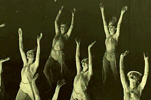 Great and stunning showgirls in costume along the bygone eras