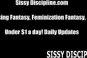 bisexual sissy in lingerie sucks cock under femdom pov with bdsm fetish elements